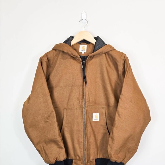 Carhartt Other - Carhartt Tan Hooded Duck Canvas Zip Jacket